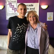 Jackie Hewitt-Main OBE, founder of The Cascade Foundation with Michael Thompson from Rite Trax