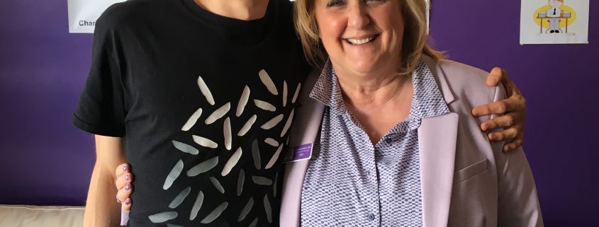Jackie Hewitt-Main OBE, founder of The Cascade Foundation with Michael Thompson from Rite Trax